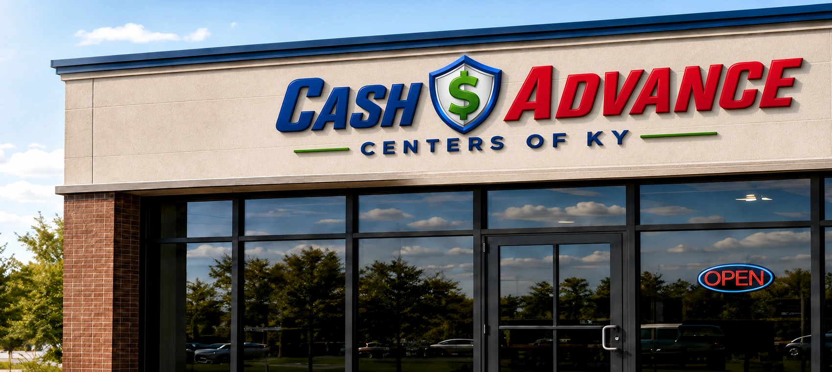 Illustrative recreation of a Cash Advance Centers of KY storefront, not an actual branch